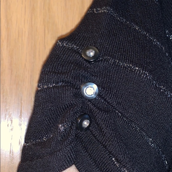 Express Black w/Glitter Stripe Short Sleeve - Picture 6 of 10